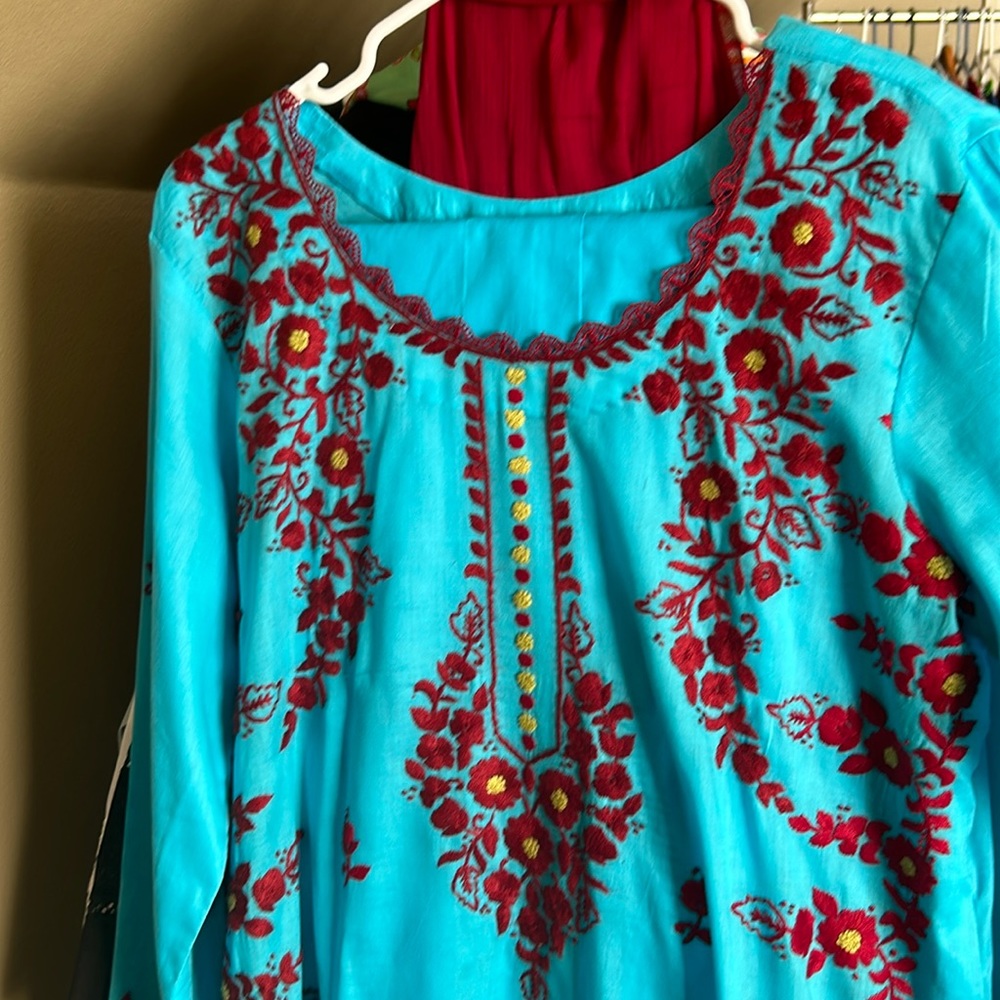 Hand embroidery 3 piece beautiful dress